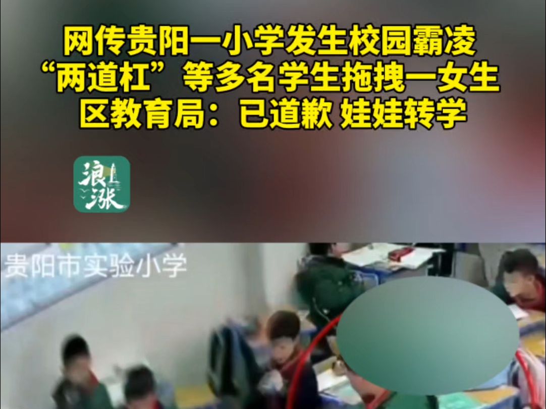 网传贵阳一小学发生校园霸凌!“两道杠”等多名学生拖拽一女生 区教育局回应(青岛新闻网/浪涨新闻记者 宋波鸿)#贵阳 #校园霸凌哔哩哔哩bilibili