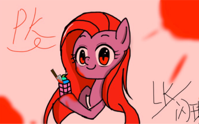 【小马宝莉mlp绘画】指绘的萍卡美娜,不好看,误喷.