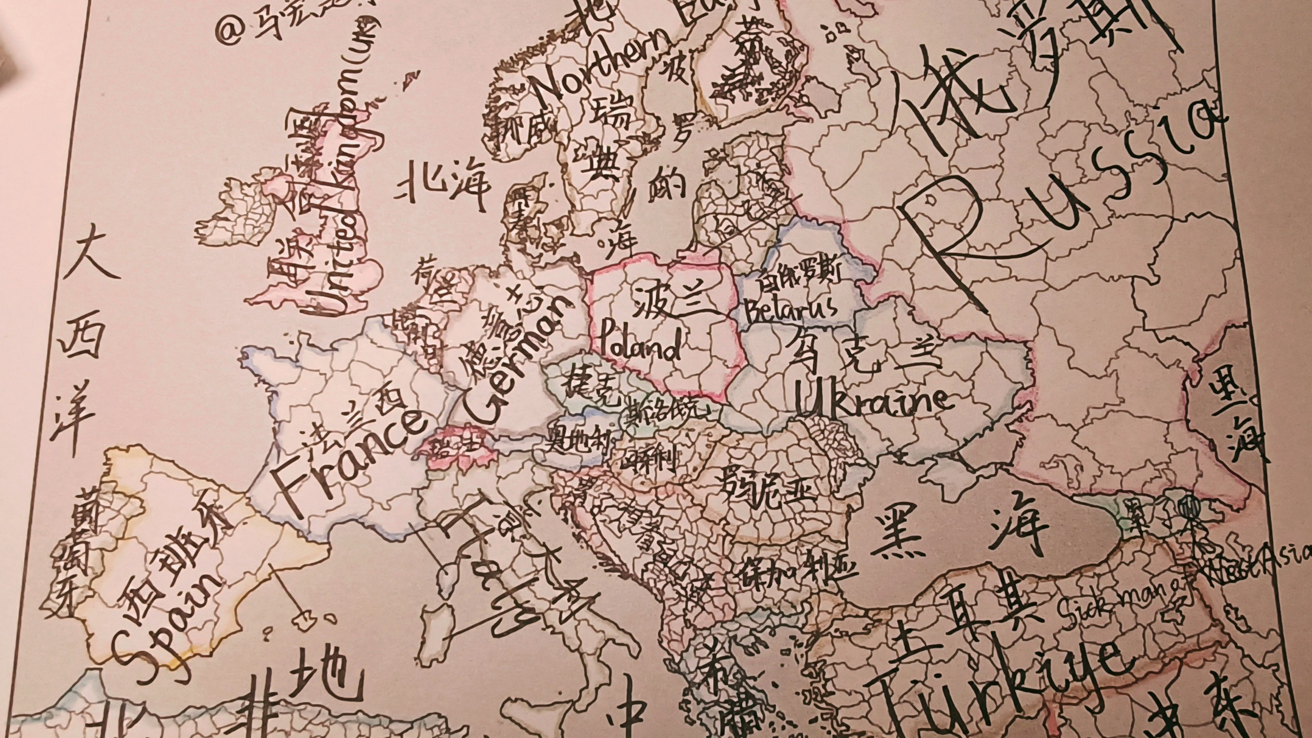 (半手绘)欧洲地图