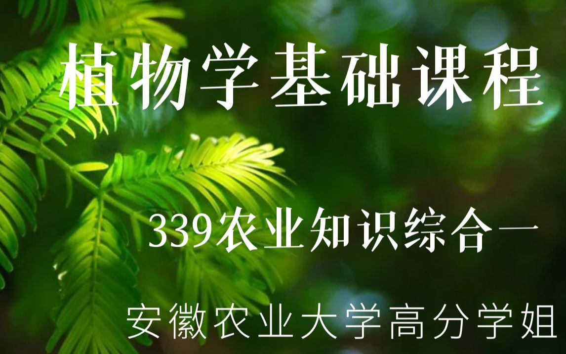 安徽农业大学339农业知识综合一:植物学基础带读课程导学课哔哩哔哩bilibili