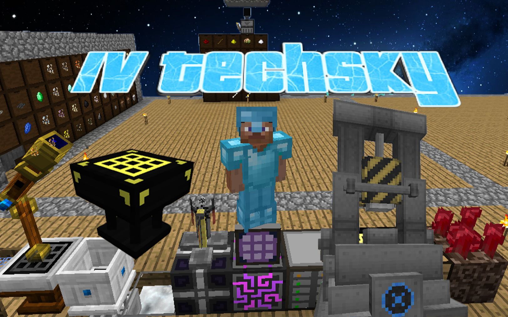 西枫a我的世界艾维空岛20多模组空岛生存ep10高级工作台和液压机