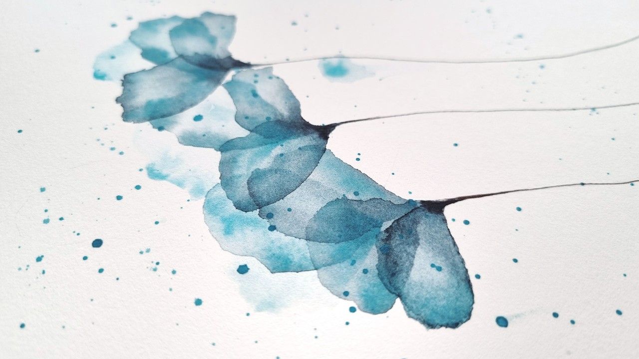 如何以抽象风格绘制透明分层花朵:花卉水彩