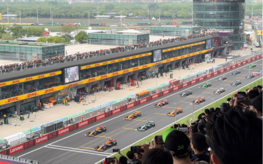 2024f1上海站主看台上层视角全记录,赛道全景尽收眼底