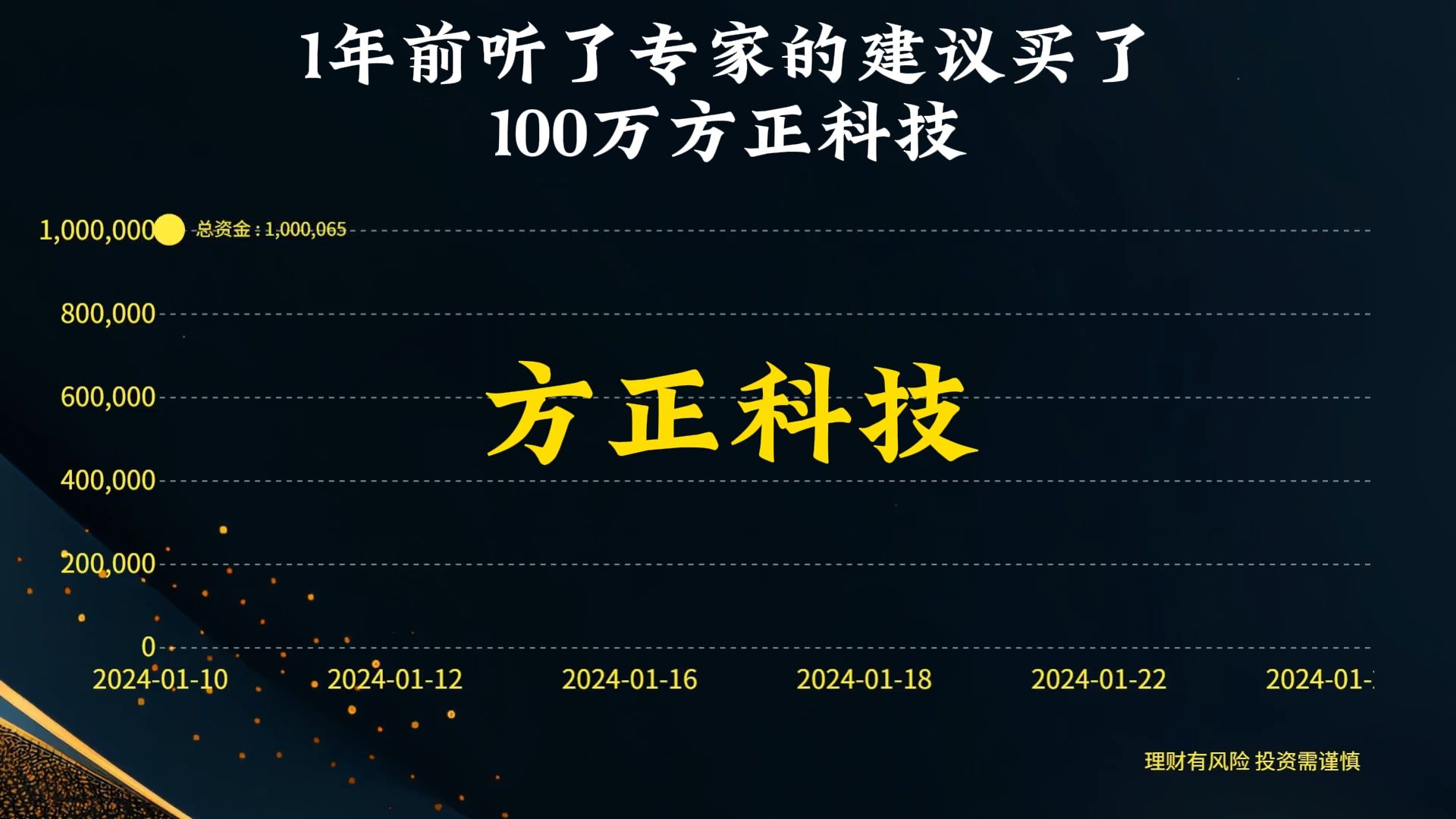 1年前听了专家的建议买了100万方正科技哔哩哔哩bilibili