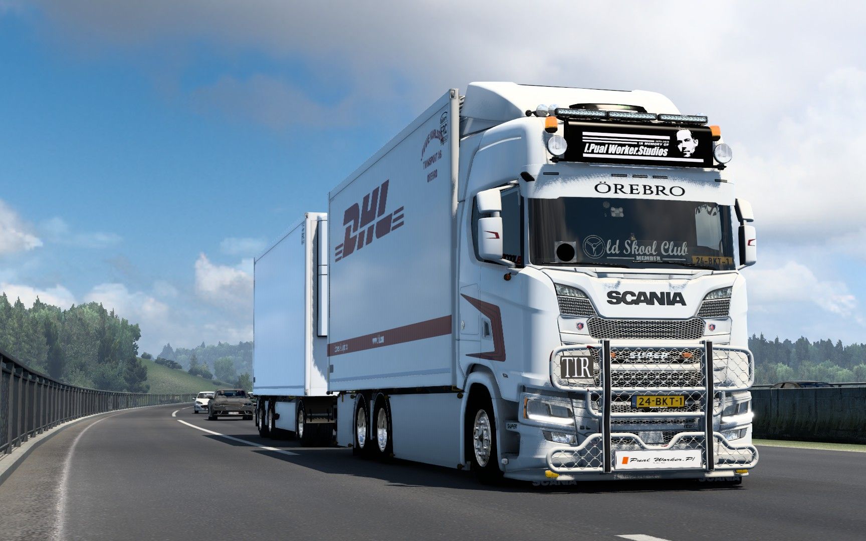 [欧卡2]-卡车改装欣赏 · scania s580 dhl"whitelimited" 高容量全挂