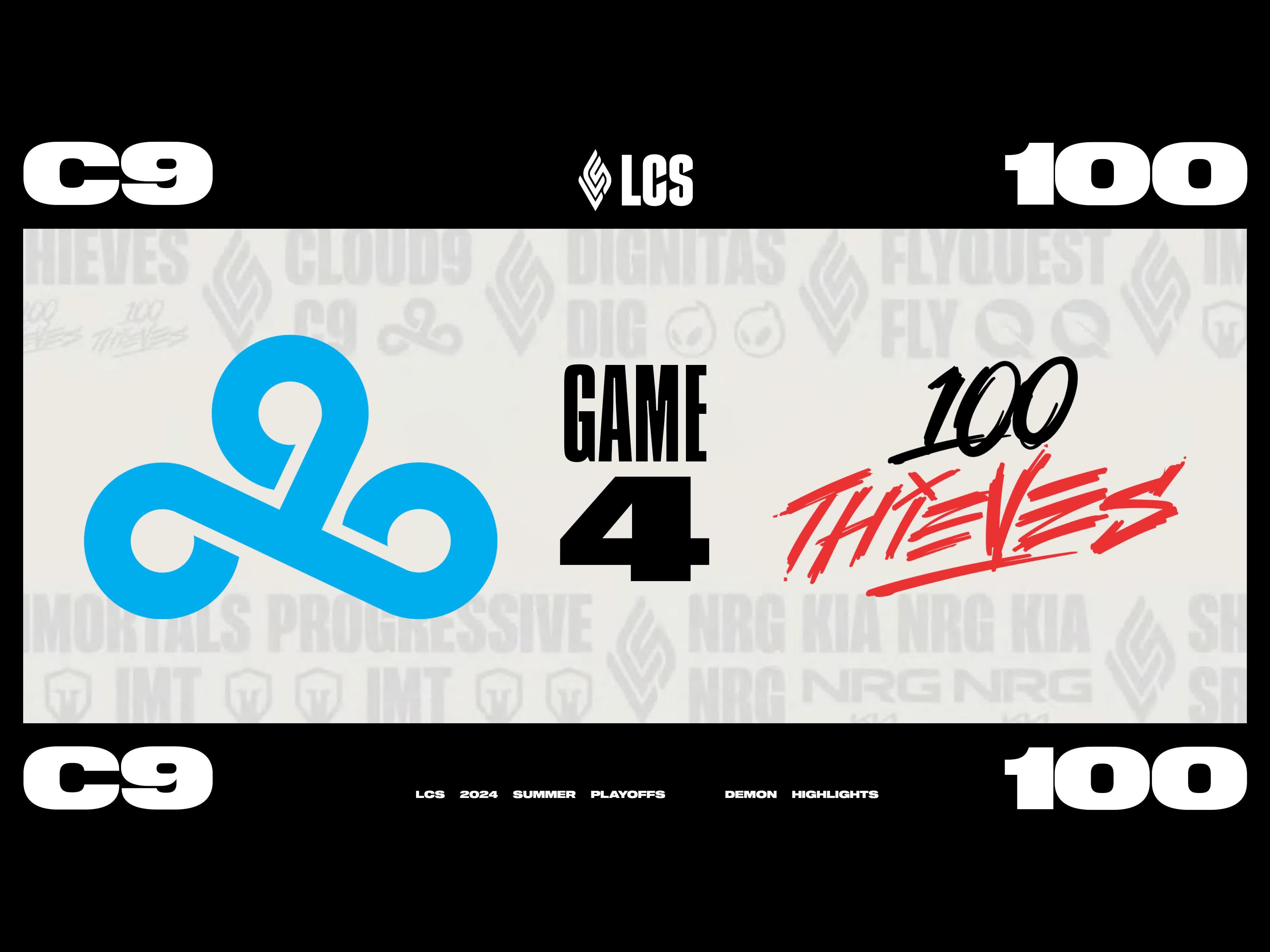 [LCS]【C9 vs 100】第四局速看丨2024LCS夏季赛败者组半决赛丨20240902电子竞技热门视频