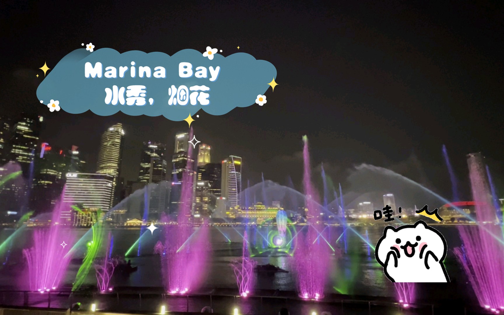 Marina Bay 水秀,烟花,灯光,音乐, 视觉与听觉的双重享受哔哩哔哩bilibili