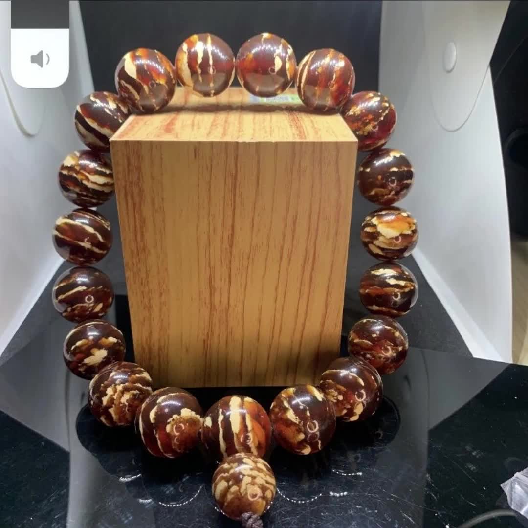 抚顺琥珀 花珀大串手持 霸气侧漏 溶洞细腻 男女皆可3725