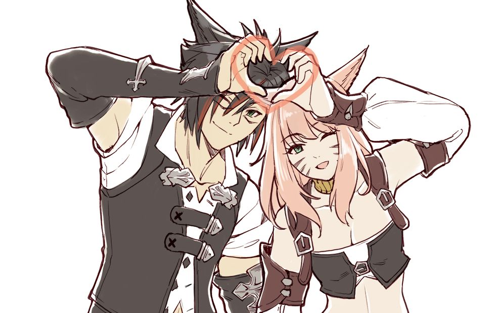 【板绘过程】ff14 猫猫夫妇_哔哩哔哩 (゜-゜)つロ 干杯~-bilibili