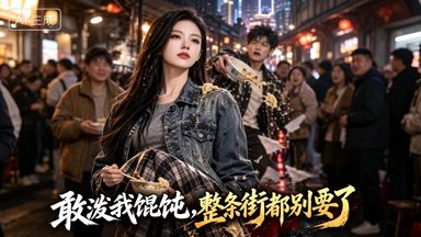 《敢泼我馄饨，整条街都别要了》一口气看结局，AI短剧
