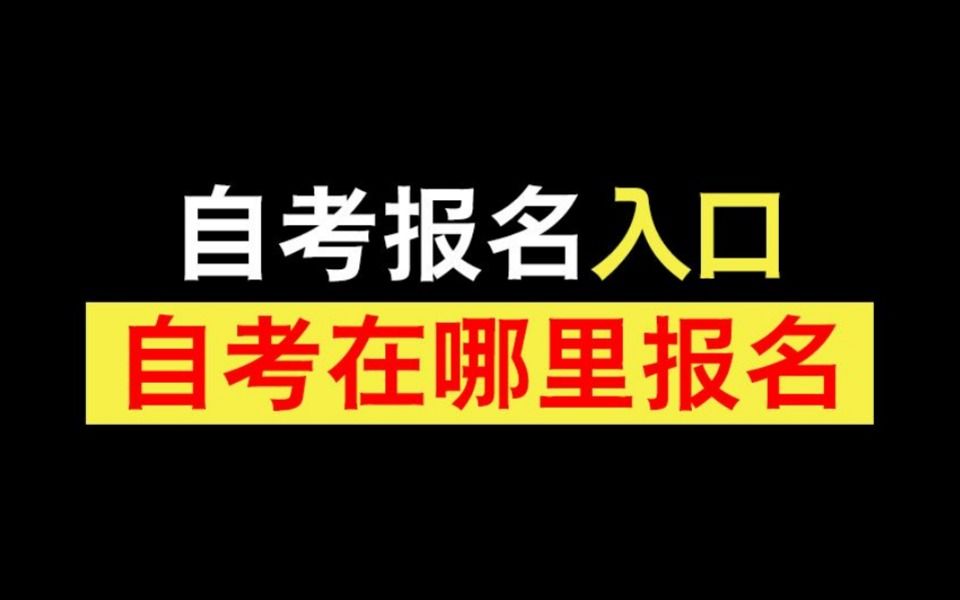 自考在哪里报名?哔哩哔哩bilibili