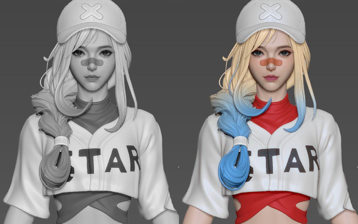 【zbrush雕刻】棒球少女手办制作,女性角色雕刻技巧哔哩哔哩bilibili