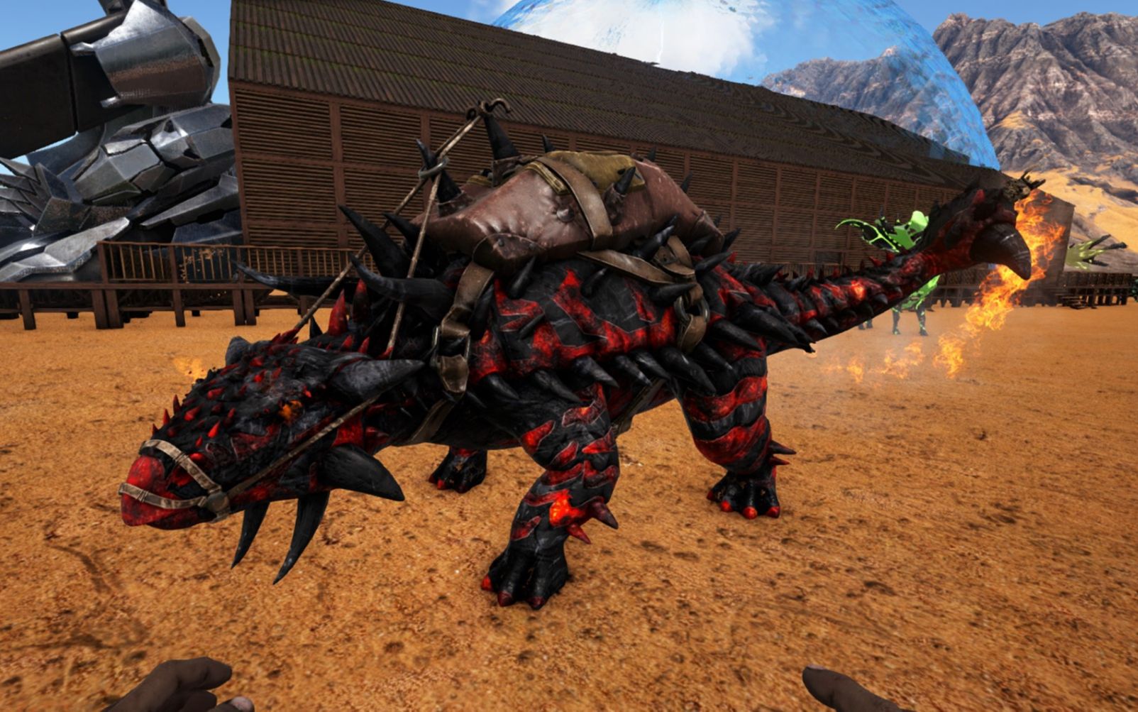 方舟生存进化:残暴时代 90 火焰大甲龙会移动的熔炉_哔哩哔哩_bili