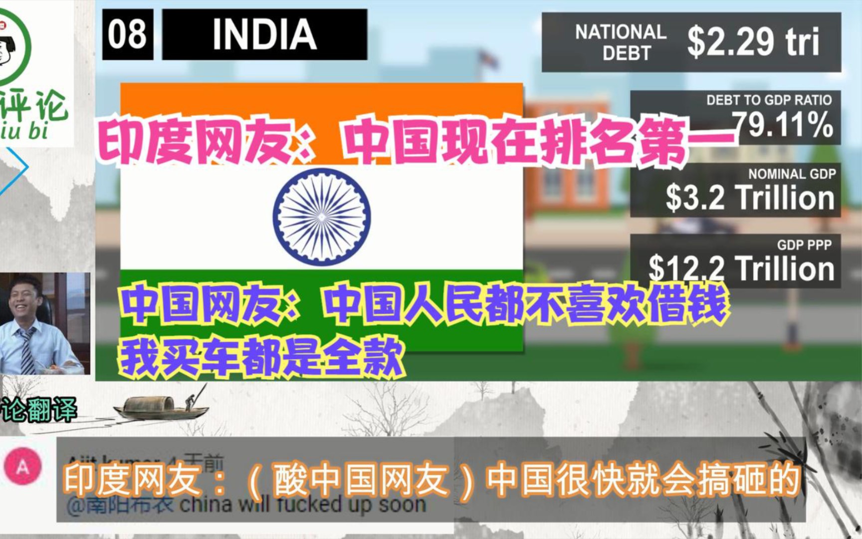 印度网友评论:2020年世界上负债最高的20个国家,我们会健康的!哔哩哔哩bilibili