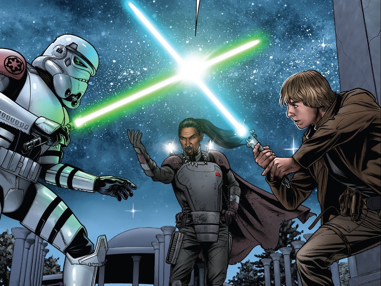 星球大战漫画 hubin卫星,卢克与拿光剑的暴风兵kreel对战star wars