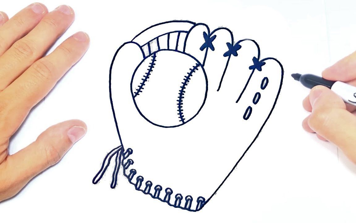 棒球手套简笔画手绘图片