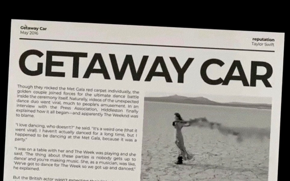 [图]【霉霉】粉丝自制逃跑车Getaway Car歌词版MV!