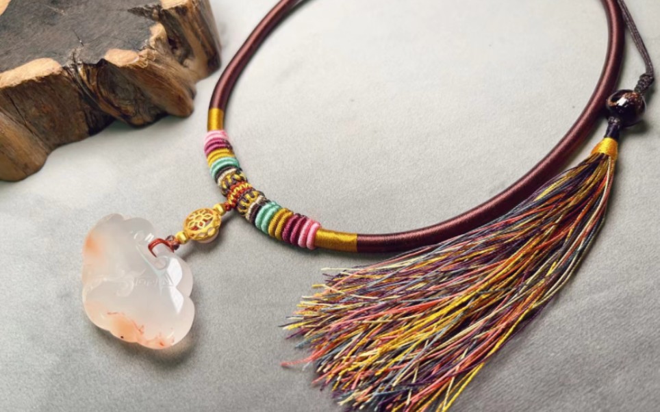 和田玉锁骨链 纯手工编绳 要的就是独一无二