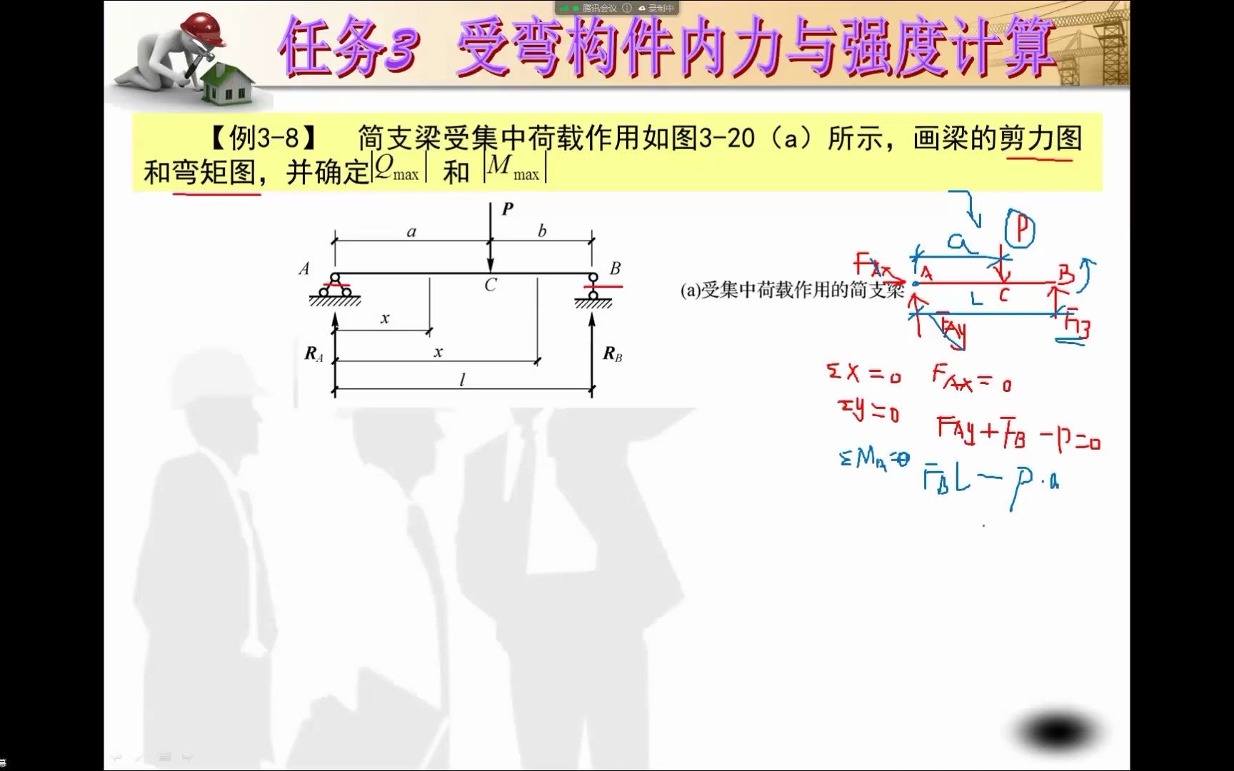 《力学与结构基础》截面最大剪力和弯矩求解哔哩哔哩bilibili