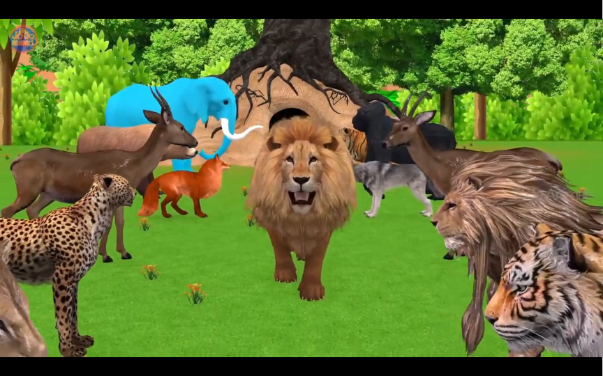动物世界动画片 狮子王 大猩猩 大象动画片