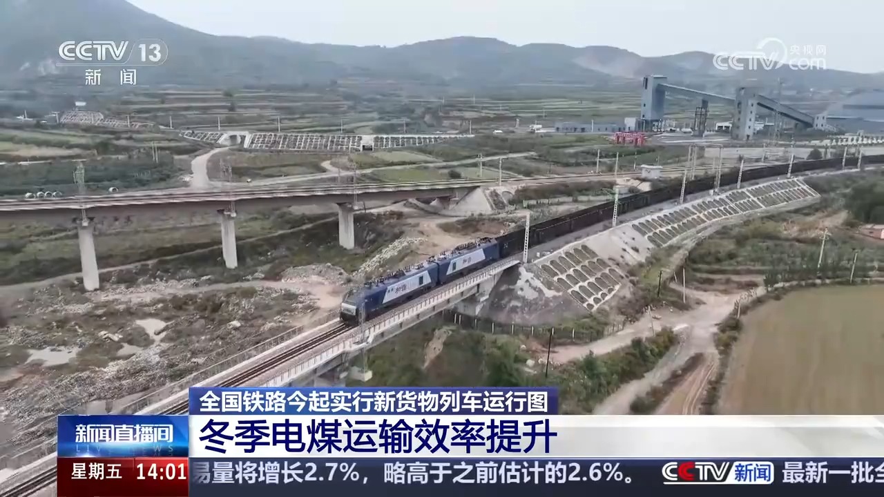 全国铁路今起实行新货物列车运行图 冬季电煤运输效率提升