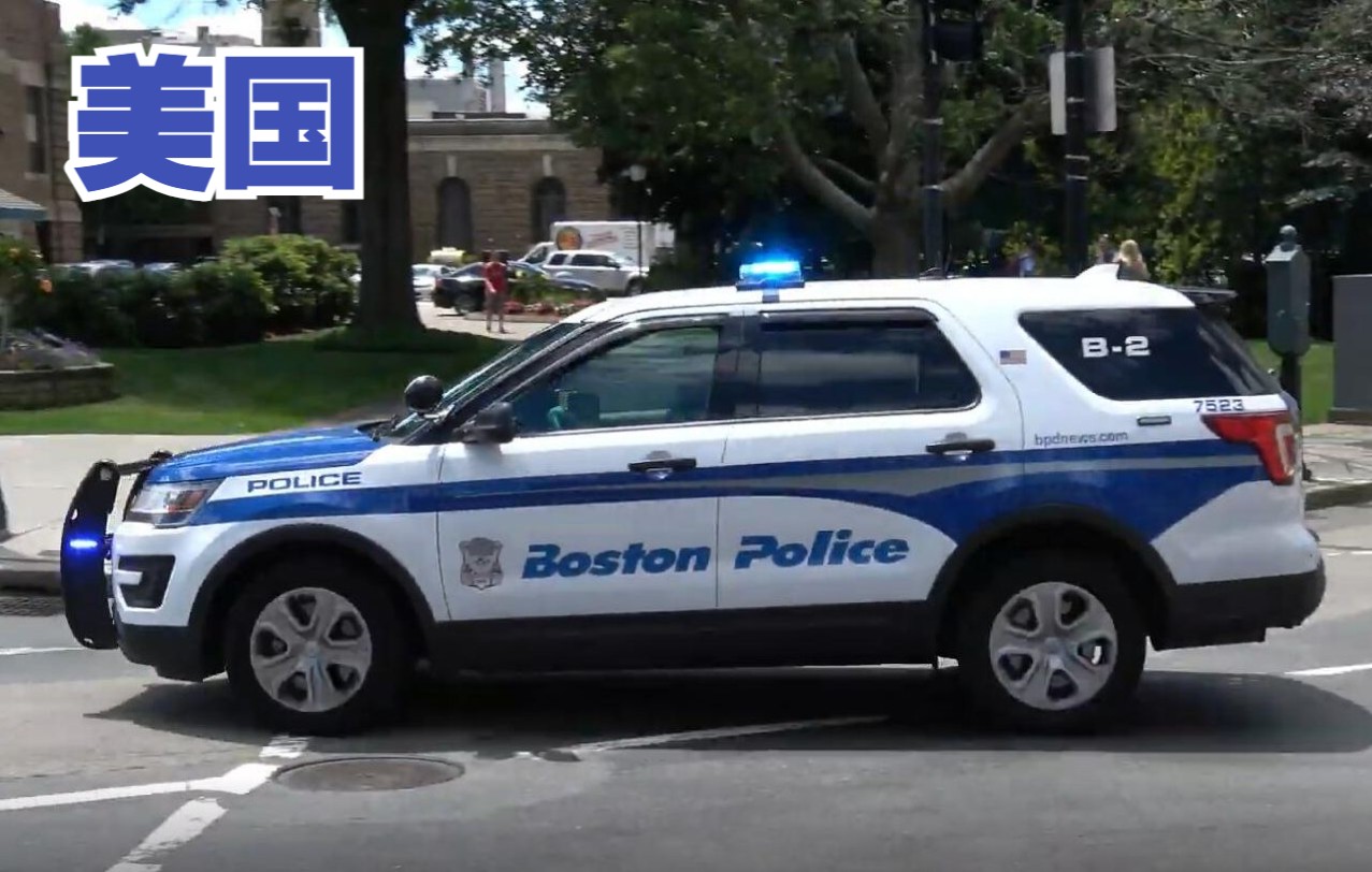 美国波士顿警方福特探险者警车出警