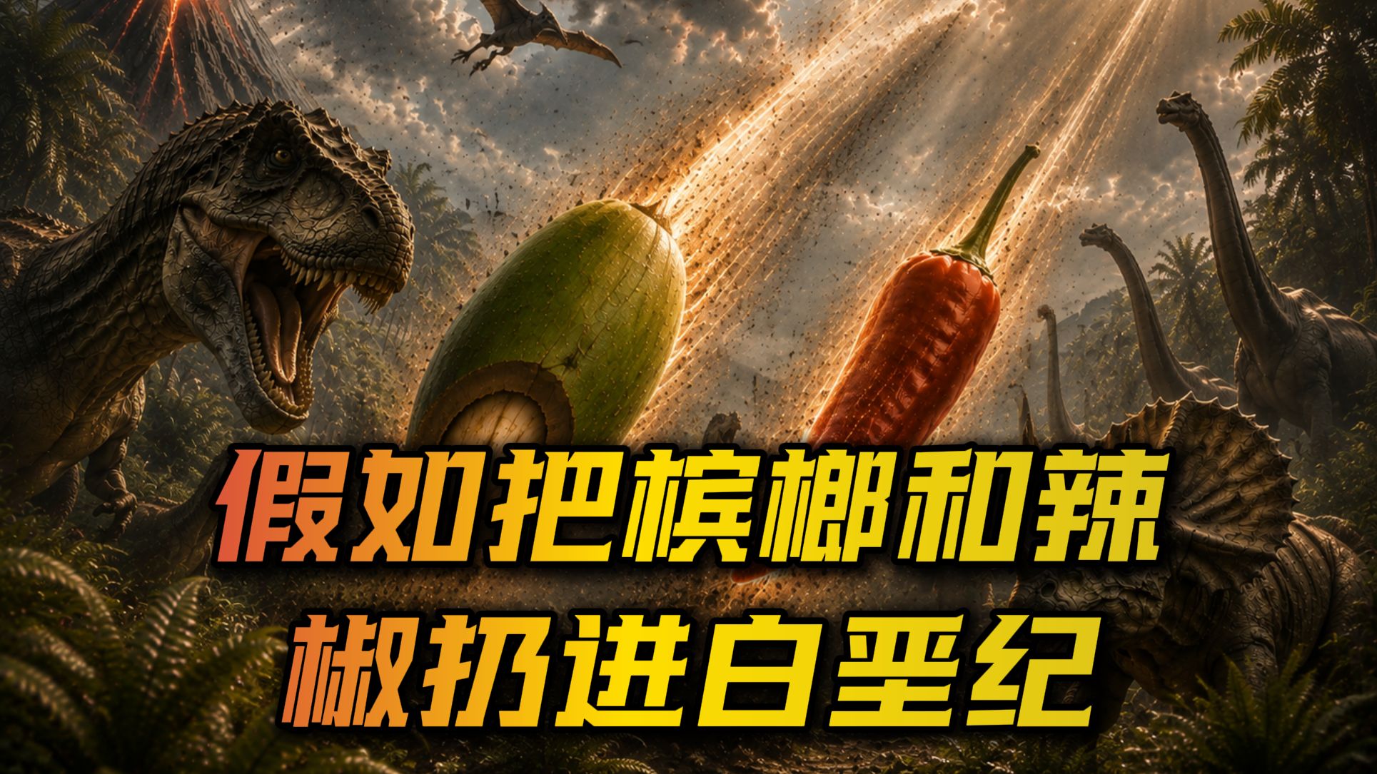 假如把一颗槟榔和一粒辣椒扔进白垩纪，是辣椒先辣翻恐龙，还是槟榔先破坏生态系统，谁先会被恐龙“淘汰”？