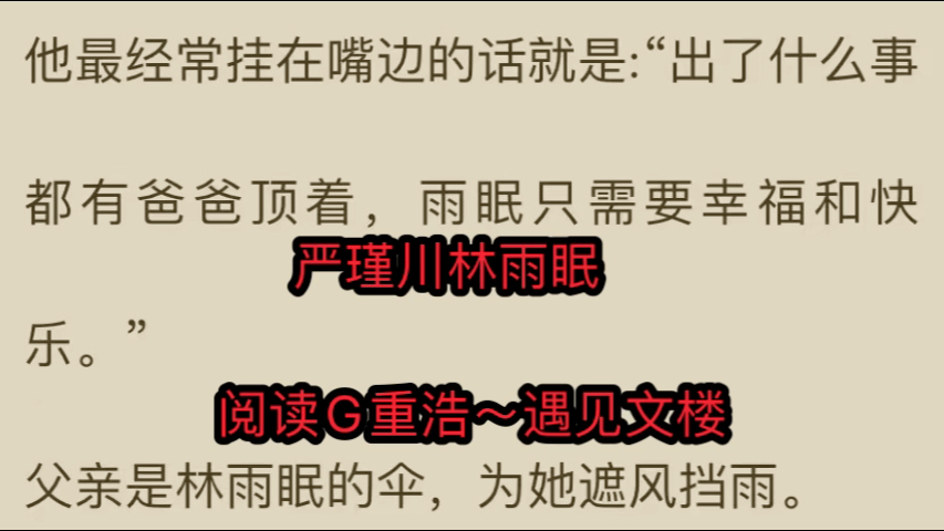 言情小说推荐《严瑾川林雨眠》又名《严瑾川林雨眠》哔哩哔哩bilibili