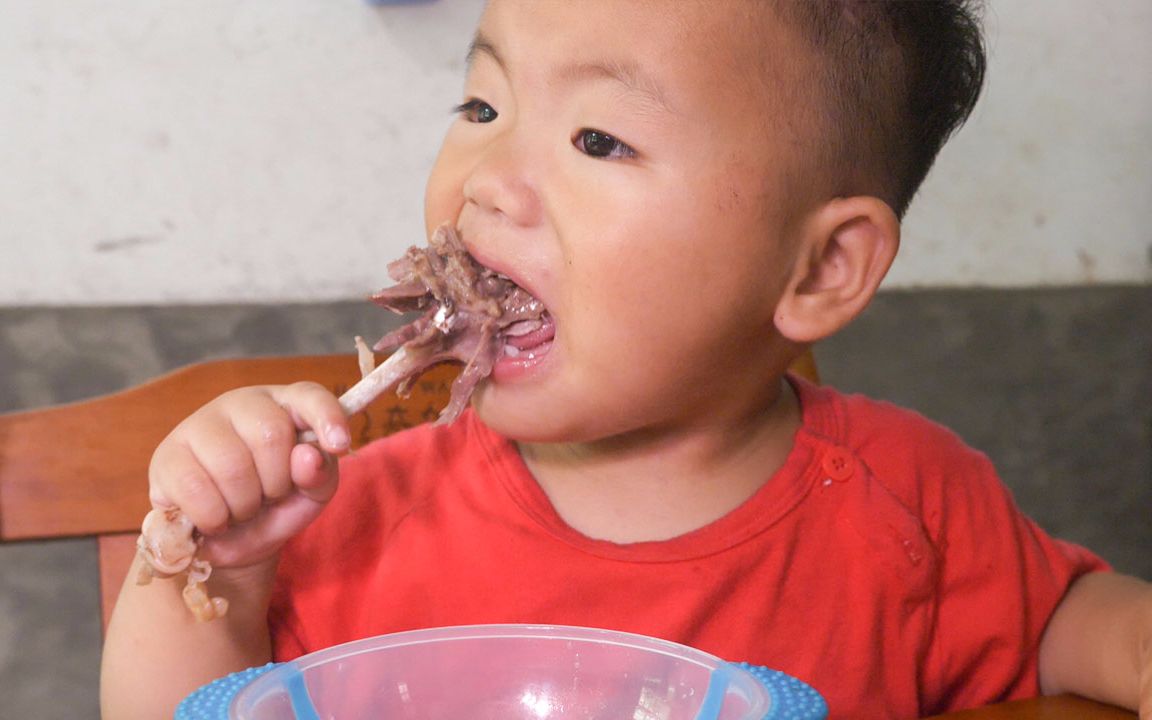 媳妇今天又炖鸭肉吃,还炒一盘丝瓜,小宝宝啃鸭腿抢镜,太可爱了哔哩哔哩bilibili