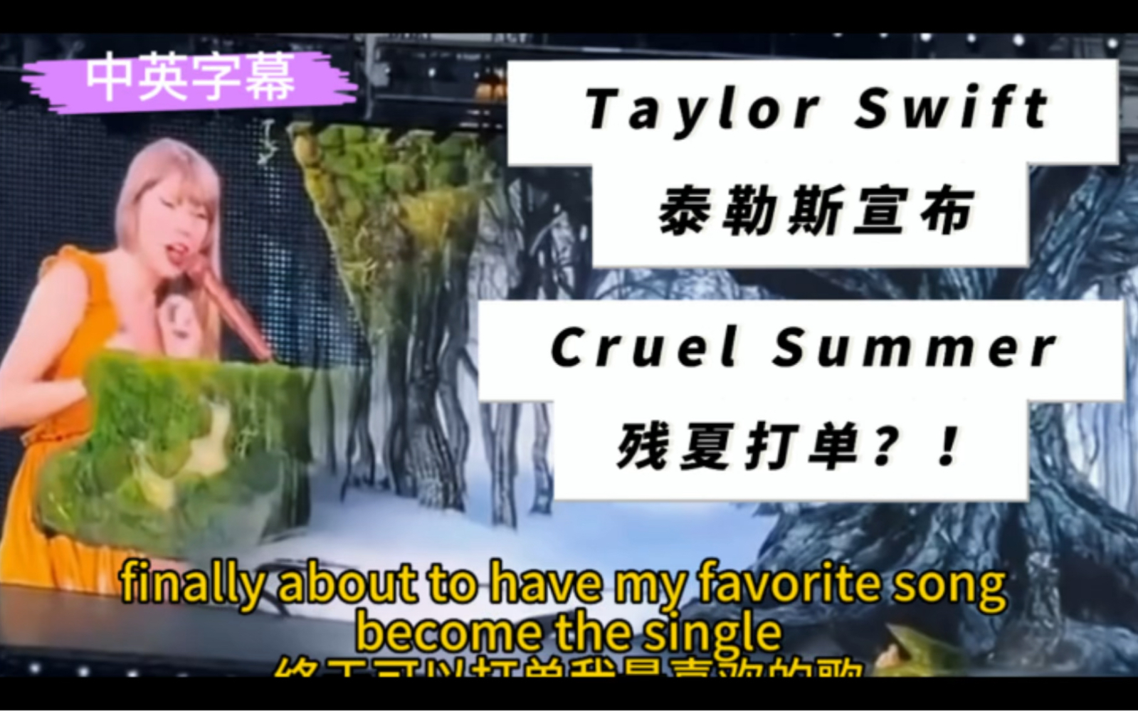 [图]【残夏打单就在金日】#Taylor swift#泰勒斯#Cruel Summer#演唱会#Eras##中英字幕