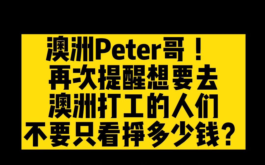 再次提醒想要去澳洲打工的人们!不要只重视挣多少钱??哔哩哔哩bilibili