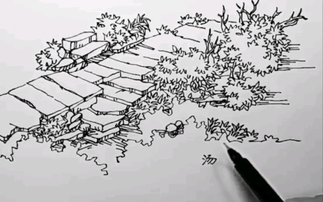 零基础学画画!小场景石板路分享哔哩哔哩bilibili