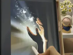 Download Video: iPad 绘画过程 今天画的是救赎之光，快艾特朋友一起来画吧～素材来源：@infp 蝴蝶小姐🦋注：文字前方有此“🔵”标志表明需要新建图层再画哦！