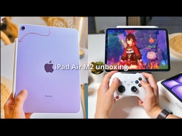 【开箱】m2 ipad air 紫色 2024 (purple) unboxing apple pencil pro + accessories 暗暗淡淡紫.哔哩哔哩bilibili