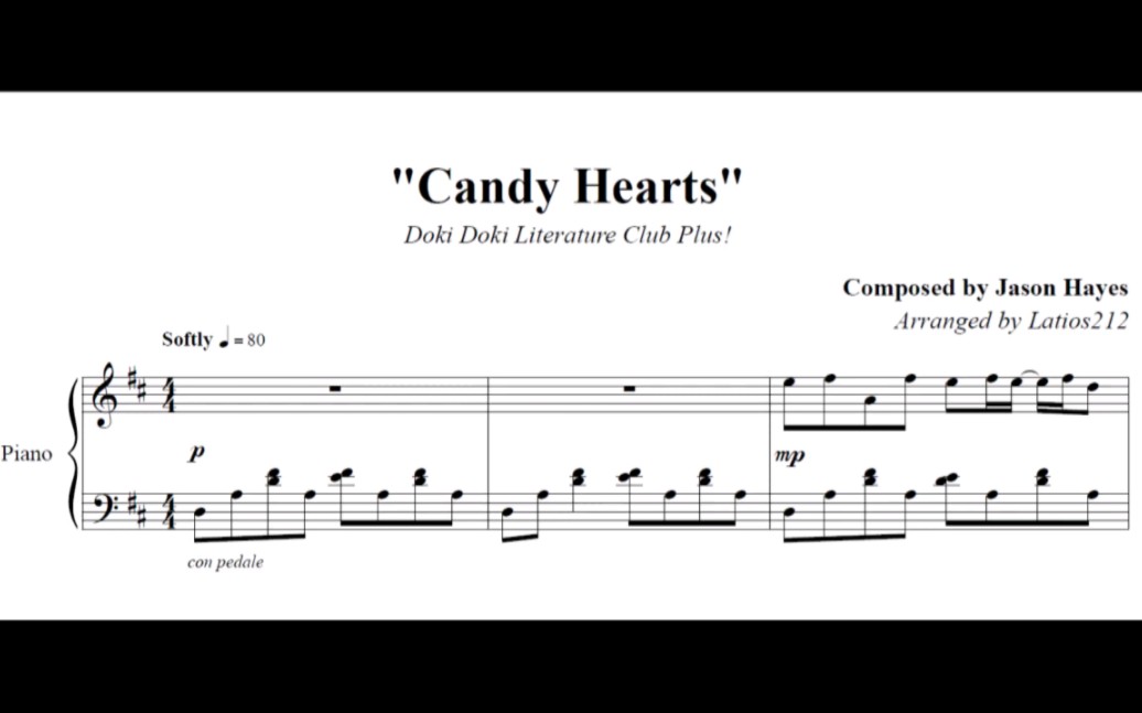 [图][转载]Candy Hearts 钢琴演奏 附五线谱