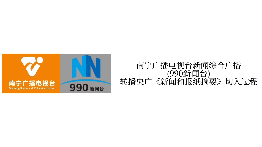 [图]【NNRTV广播频率】南宁广播电视台新闻综合广播(990新闻台) 转播央广《新闻和报纸摘要》切入过程