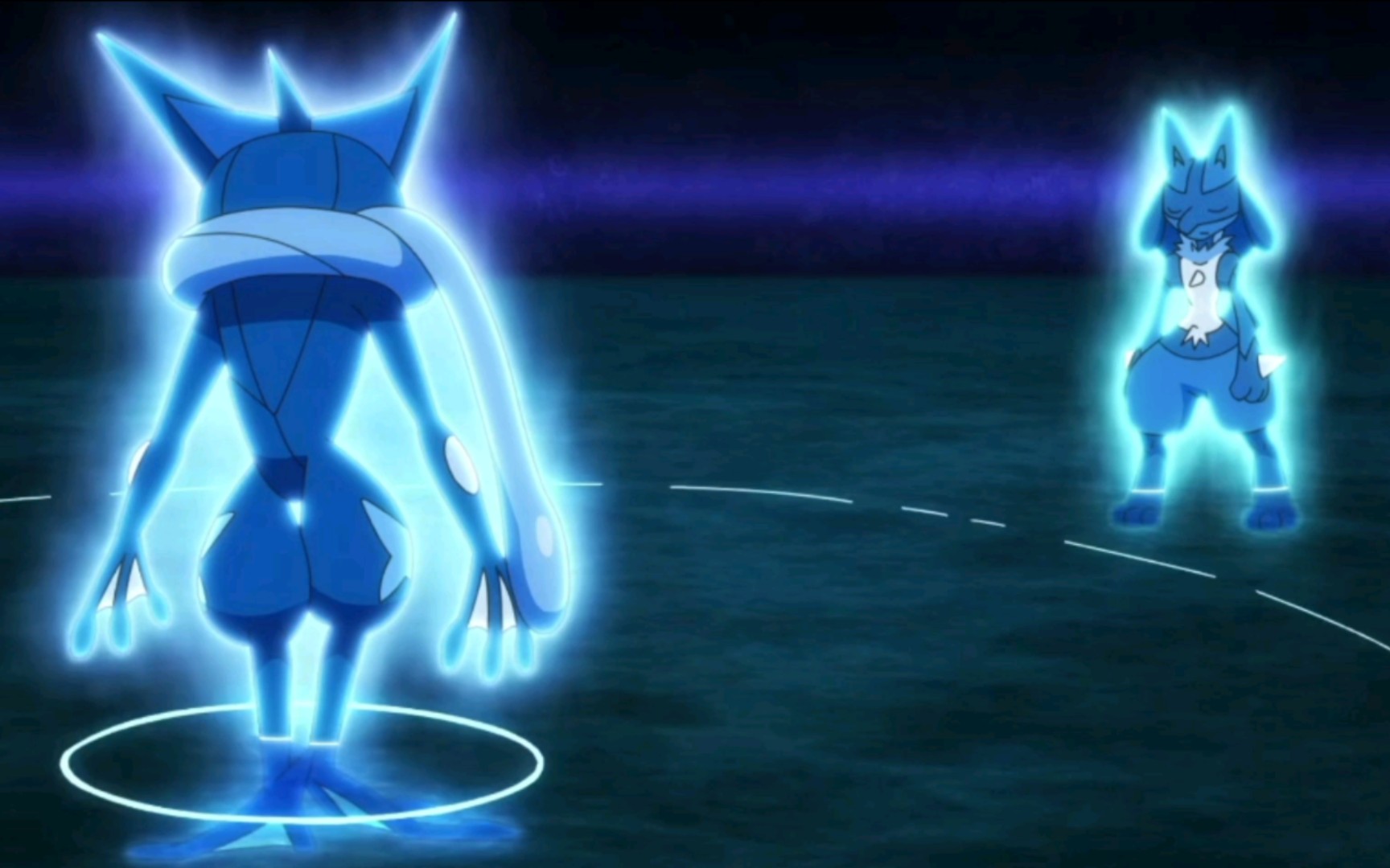 甲贺忍蛙作为师父,教授路卡利欧控制波导之力!