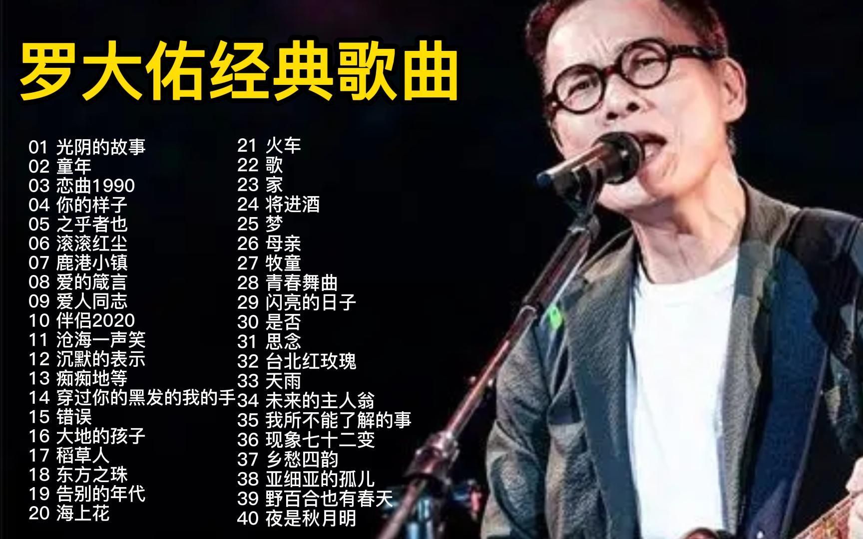 [图]“音乐教父”罗大佑40首经典歌曲合集，深情感人的歌声，当年感动了多少人！