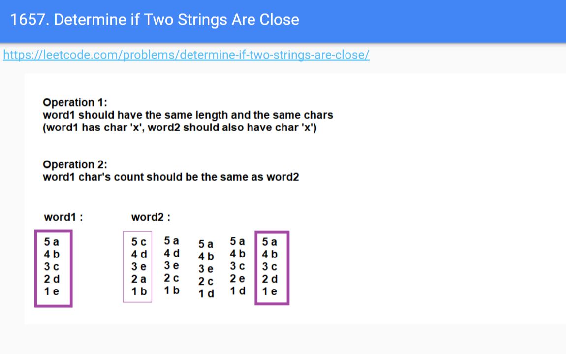 [图]1657. Determine if Two Strings Are Close 字符哈希表 0241