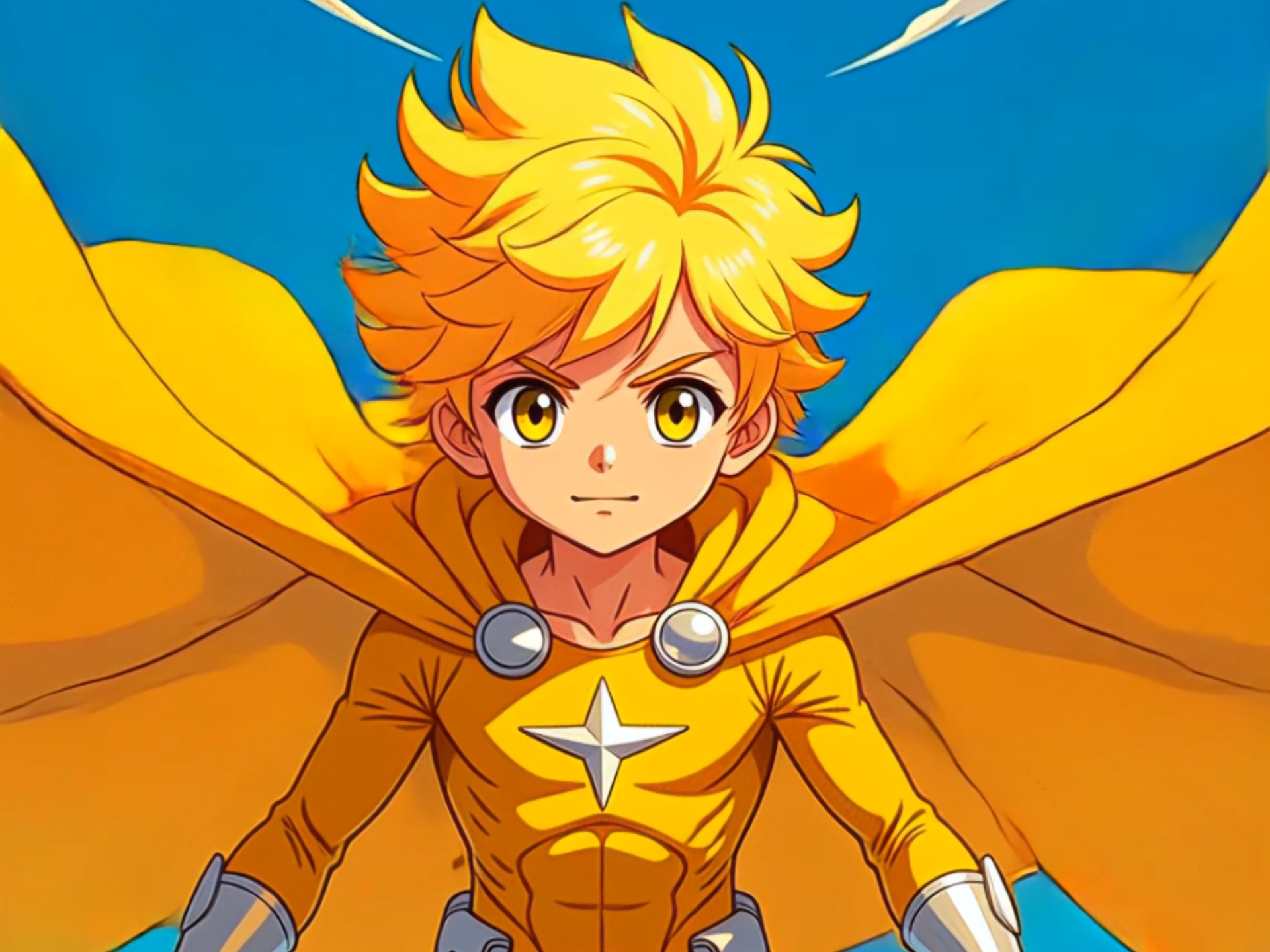 行走在天空中的少年超人•黄