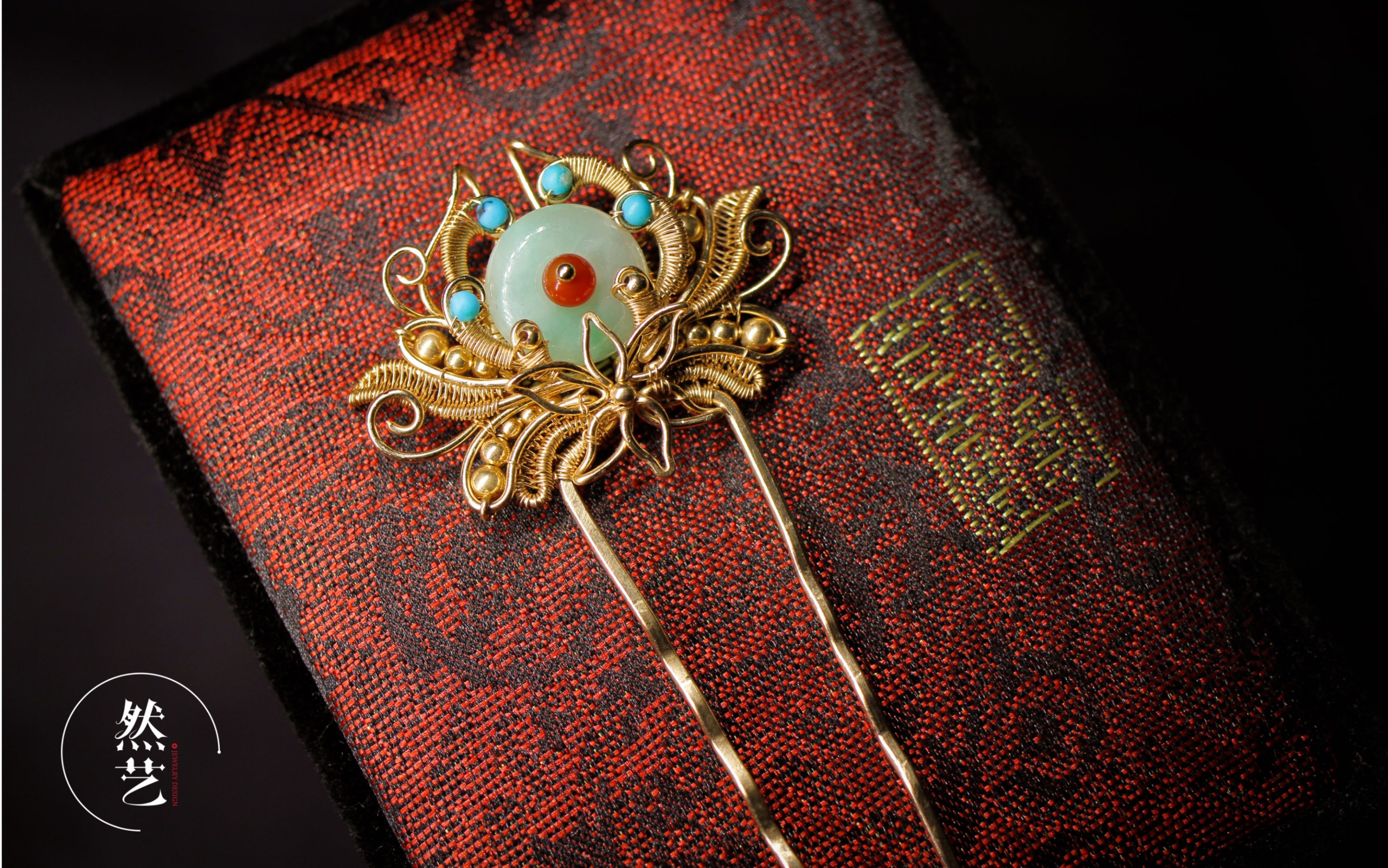 【绕线饰品】中国风绕线饰品 朝露润芙蓉发簪