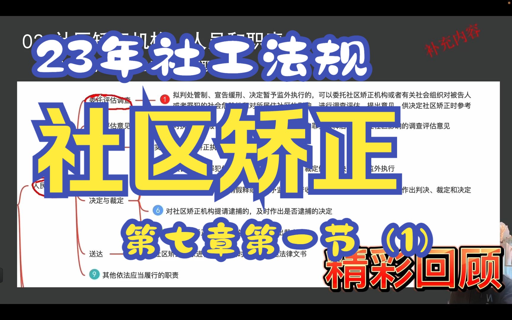 23年社工网课社工中级法规与政策第七章第一节社区矫正法规与政策(1)哔哩哔哩bilibili