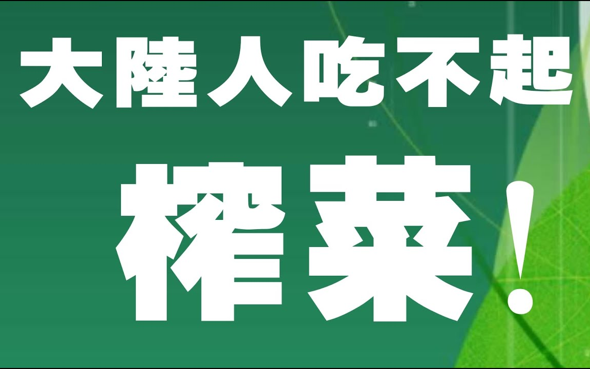 台湾名嘴大陆人中下阶层连榨菜都吃不起了?乌江榨菜制作工艺纪录片!哔哩哔哩bilibili