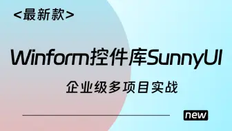 2025全新录制【Winform控件库SunnyUI】零基础入门超详细教程 | Winform控件/sunnyui/控件库/上位机/实战）B1371
