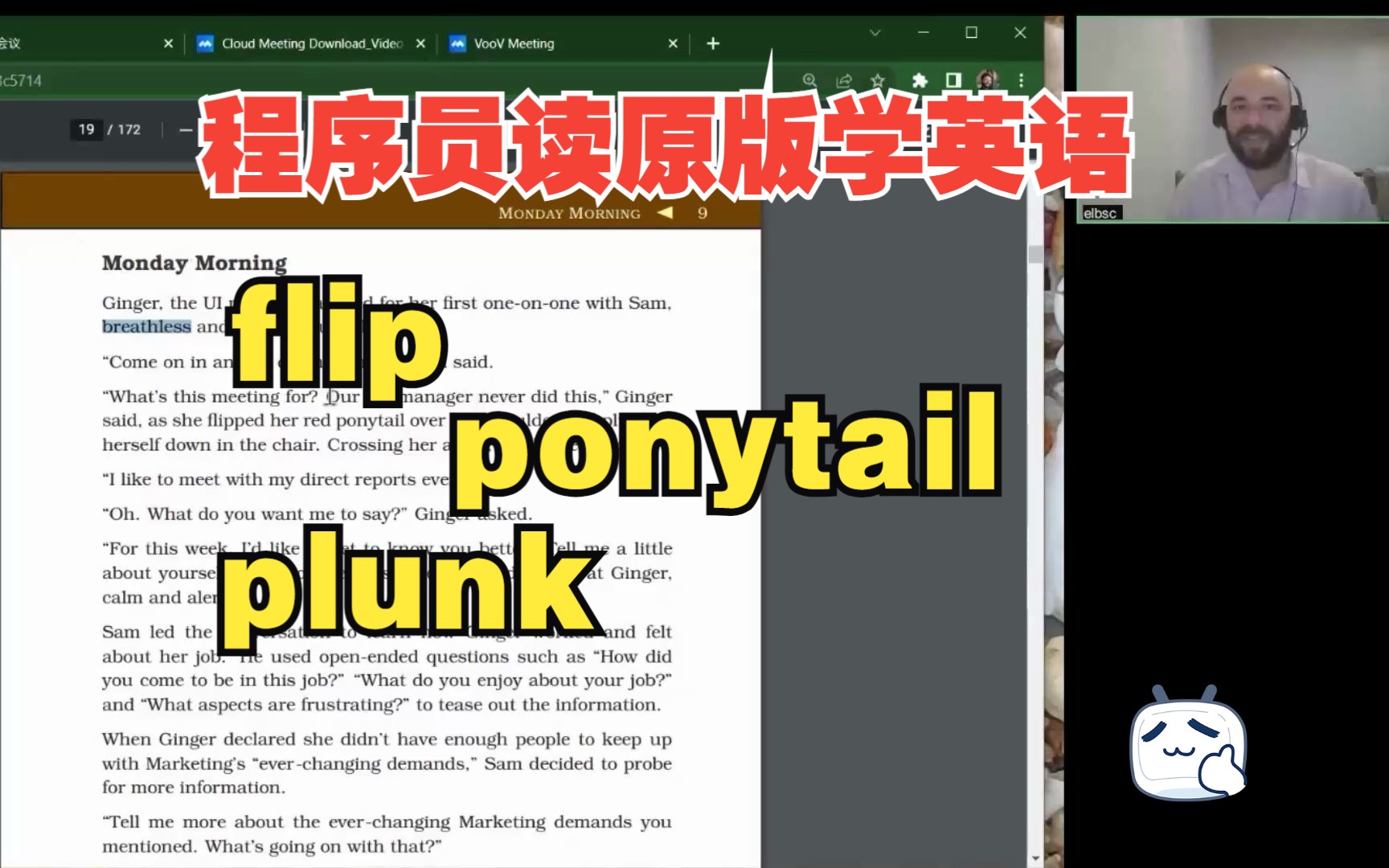 学习词汇 flip、ponytail和plunk, 程序员读英语原版学英语哔哩哔哩bilibili