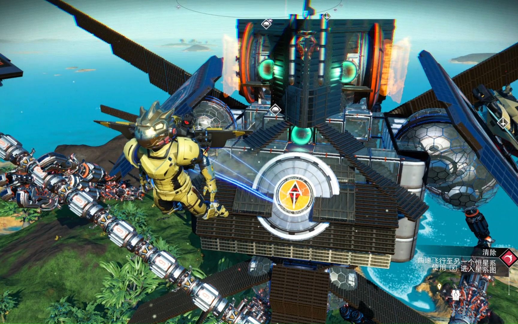 no mans sky 机甲 无人深空自己建的基地群(也不算群吧)