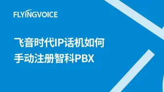 飞音时代话机手动注册智科PBX