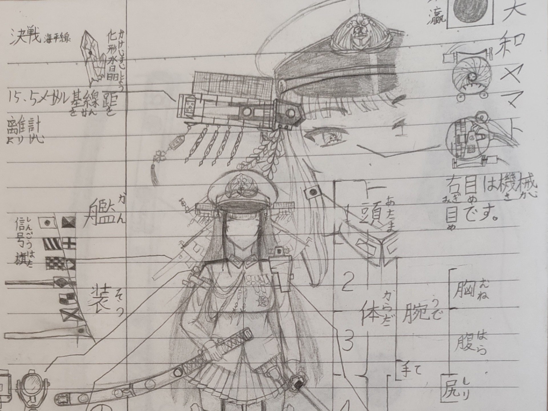 《決戦海平線》舰娘大和设定稿