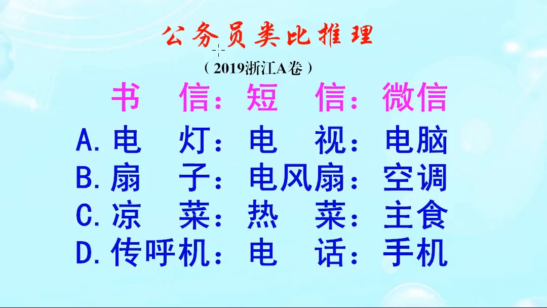 公务员类比推理,书信短信微信都有信字,它们一样吗哔哩哔哩bilibili