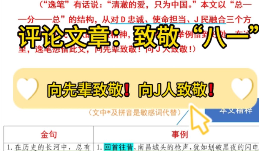 【逸笔文案】致敬最可爱的人❗️2100字评论文章,致敬八一❗向先辈致敬!向J人致敬!企事业机关单位办公室笔杆子公文写作,公考申论作文遴选面试素...